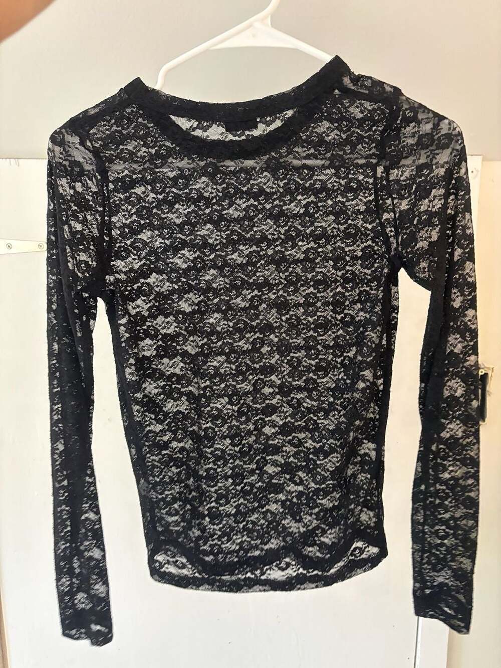 Brandy Melville John Galt Black Lace Long Sleeve Top